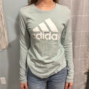 Adidas Women's Pastel Green Long Sleeve Tee